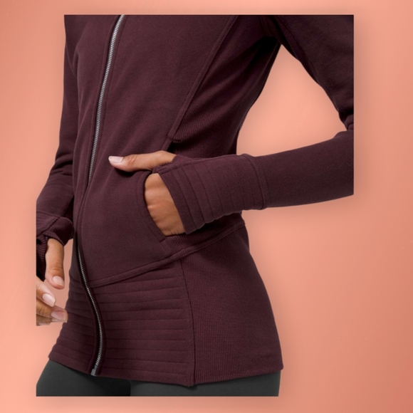 Lululemon Radiant Jacket II Cassis Cotton Fleece Size 6 - Picture 9 of 11